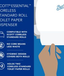 Scott Essential Double Roll Coreless Toilet Paper Dispenser (09604), Black 20 81jwM3 SZZL