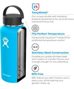 Hydro Flask Water Bottle - Stainless Steel & Vacuum Insulated - Wide Mouth with Leak Proof Flex Cap - 64 oz, Cobalt 1 Count 17 81jxMNmcBBL