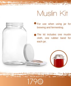 1790 Large Glass Jars with Lid - Wide Mouth 1 Gallon Glass Jar with Lid - Glass Gallon Jar for Kombucha & Sun Tea - Gallon Mason Jars are Large Glass Jars with Lids 1 Gallon for Food Storage - 2 Pack 25 81jy1G pw L