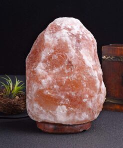 AMOYSTONE 1p Small Salt Rock Lamp Natural Himalayan Salt Lamps with UL Dimmer Cord & Bulbs, 6-7 inch 3-4lbs Wooden Base Gift Box Orange Natural 6-7 Inch 12 81k 5BVvnL