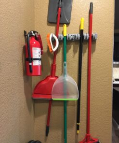 New Version 4pcs Self Adhesive Broom Holder with Gripper and 2 Hooks, Damage Free Broom Mop Holder, No Drill Anti-Slip Wall Mount Broom Gripper Organizer for Bathroom Kitchen Garden Garage 27 81k2Z7ZhTpL