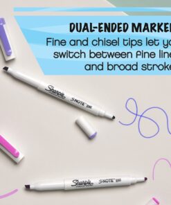 SHARPIE S-Note Duo Dual-Ended Creative Markers, Part Highlighter, Part Art Marker, Assorted Colors, Fine and Chisel Tips, Includes Stand-up Easel, 16 Count 31 81k4YPcNxNL