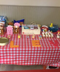 Red Gingham Plastic Tablecloth Roll With Cutter, 100' x 52" - Heavy Duty Party Table Cloth In Self Cutting Box - For Picnics, BBQs, and Birthday Parties - By Clearly Elegant Gingham Red 44 81k5yZjZvxL