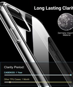 Alternative view of CASEKOO Crystal Clear Designed for iPhone 11 Pro Max Case, [Not Yellowing] [Military Grade Drop Protection] Shockproof Protective Phone Case 6.5 inch 2019 (Clear)