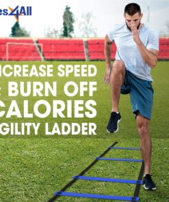 Yes4All 8-12 - 20 Rungs Agility Ladder Speed Training Equipment - Speed Ladder for Kids and Adults with Carrying Bag E. 12 Rungs Blue 13 81k7aPFcAhL