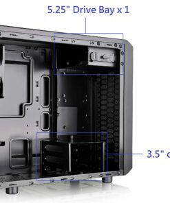 Thermaltake Versa H15 SPCC Micro ATX Mini Tower Computer Chassis CA-1D4-00S1NN-00, Black Computer Case 54 81k8ar53nL