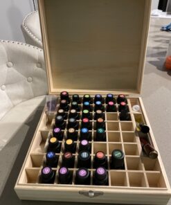Wooden Essential Oil Box - Holds 52 (5-15 ml) & 6 (10ml Roll-On) Essential Oil Bottles - Perfect Essential Oils Case for Presentations - Protects Your Oils from Damaging Sunlight 1 Count (Pack of 1) 29 81kAWWGgvaL