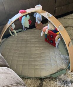 Ingenuity Cozy Spot Reversible Duvet Activity Gym & Play Mat with Wooden Bar - Loamy, Ages Newborn + 53 81kBHEAqhgL