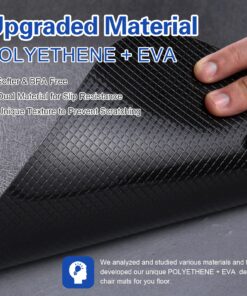 Office Rolling Chair Mat for Hardwood and Tile Floor, Black, Anti-Slip, Non-Curve, Chair Mat Best for Under the Computer Desk , 47 x 35 Rectangular Non-Toxic Plastic Protector, Not for Carpet 23 81kBdCSfzPL