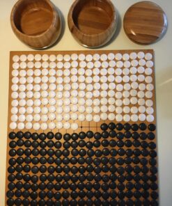 Brybelly Go Set All Natural Bamboo Wood Go Board | Bowls and 361 Bakelite Stones | 2-Player - Classic Chinese Strategy Board Game | Measures 19 x 19in Top Side or 13 x 13in Under Side Beginner's Board 54 81kEYqmVxYL