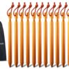 12 Pack Tent Stakes, 7075 Ground Metal Camping Aluminum Tent Pegs, Lightweight Stakes Heavy Duty Spikes A-Orange Stakes One Size 58 81kGZOJL5mL