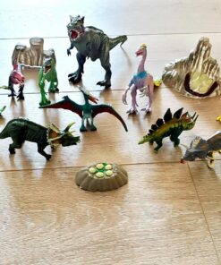 JOYIN Kids Dinosaur Toy, 18 Pcs 6" to 9" Realistic Dinosaur Figures with Movable Jaws Including T-Rex, Triceratops, Velociraptor, Etc, Kids Dinosaur Educational Toys, Christmas Birthday Gifts for Kid 51 81kGds0988L