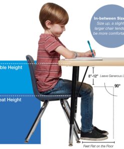 Factory Direct Partners 10364 14" School Stack Chair, Stacking Student Seat with Chromed Steel Legs and Nylon Swivel Glides for in-Home Learning or Classroom - Blue (6-Pack) 14 inch 18 81kJLWnhjL