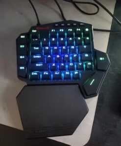 Redragon K585 DITI One-Handed RGB Mechanical Gaming Keyboard, 42 Keys Type-C Professional Gaming Keypad w/Upgraded Hot-Swappable Socket, 7 Onboard Macro Keys & Detachable Wrist Rest Blue Switch Black 43 81kJTLdixKL