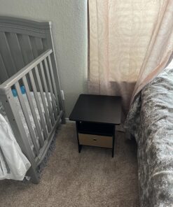 Furinno Andrey End Table / Side Table / Night Stand / Bedside Table with Bin Drawer, Espresso/Brown 1-Pack, Center Bin 42 81kKgrPGcNL