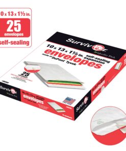 Quality Park Survivor Lightweight 14 lb Tyvek Open End 1.5" Expansion Mailers, 13 1/2, Square Flap, Redi-Strip Closure, 10 x 13, White, 25/Box Shipping Envelopes 9 81kKxGCJvOL