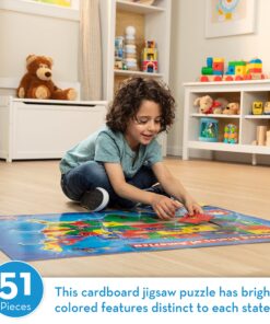 Alternative view of Melissa & Doug USA Map Floor Puzzle (51 pcs, 2 x 3 feet), Multi
