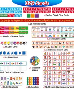 Circle Learning Time Center Pocket Chart Calendar Set, Educational Pocket Chart Learning Shape, Color Classroom Pocket Chart-Number Pocket Chart Wording Rhyme Pictures Pocket Chart 329 Cards 12 81kRQ0pe fL