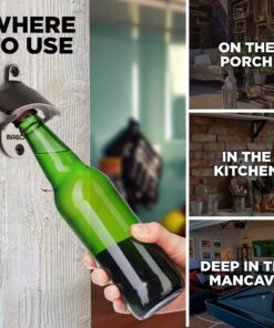 MAGCAP Outdoor Bottle Opener Wall Mounted - Style Magnetic Beer Bottle Opener that Catches Caps - Easy to Install and Incredibly Convenient 1 Matted Nickel 24 81kS0yZCgS
