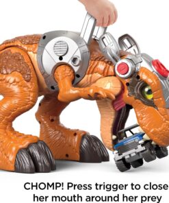 Fisher-Price Imaginext Jurassic World T. rex Dinosaur Toy with Owen Grady Figure, Light-Up Eyes & Chomping Action for Ages 3+ Years, 7-Piece Set (Amazon Exclusive) 24 81kSU7KcKsL 1