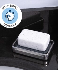 Alternative view of S&T INC. Soap Holder for Kitchen and Bathroom Soap Dish, Soap Saver for Hand Soap and Bar Soap, 4 Pack, 2.9 Inches by 4.4 Inches, Dark Grey