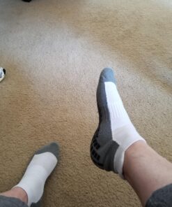 RATIVE Anti Slip Non Skid Hospital Socks with Grippers for Men Women Ankle-High Medium 3-pairs/Black+white+pink 19 81kToRP7O L