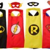 Rubie's Super Hero Cape Set Officially licensed DC Comics Assortment 4 Capes, 3 Masks, and 1 Chest Piece, Black, Yellow and Red,One Size (Amazon Exclusive) Boys 15 81kUdqbRtTL