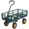 VIVOHOME Heavy Duty 550 Lbs Capacity Mesh Steel Garden Cart Folding Utility Wagon with Removable Sides (Green) Green 4 81kV1C41FHL