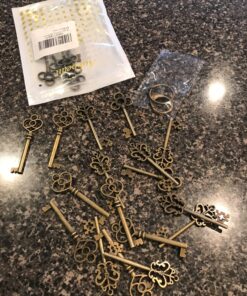 Aokbean Mixed Set of 30 Large Skeleton Keys in Antique Bronze - Set of 30 Keys 30 81kVMvniH9L