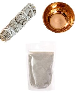 Alternative Imagination Sage Smudge Kit with White Sand and Hammered Copper Offering Bowl - Spiritual Cleansing Bundle 9 81kVgAX94UL