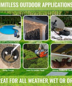 Hot Headz H-EXT-302 Outdoor Extension Safety Seal Resistant Cord Cover for Holiday Lights Water Fountains, Pool Pumps, Air Conditioners, Etc, Single, Green 31 81kVgWH1BML