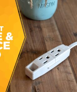 Alternative view of Coleman Cable 03517 Flat Plug Extension Cord; 16/3 Grounded with 3-Outlet Trinector Tap; 6-Foot White 16/3 Gauge 6 ft