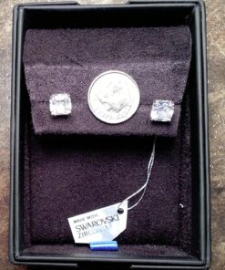 Amazon Collection Sterling Silver Infinite Elements Cubic Zirconia Stud Earrings Platinum Asscher-Cut 18 81kVwufCieL