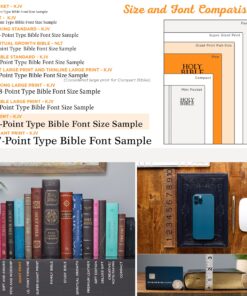 KJV Holy Bible, Giant Print Full-size Faux Leather Red Letter Edition - Thumb Index & Ribbon Marker, King James Version, Pink Leather Bound 45 81kWK2fuPyL 1