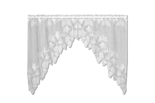 Heritage Lace Woodland 68-Inch Wide by 40-Inch Drop Swag Pair, White 68 inch wide by 40 inch drop