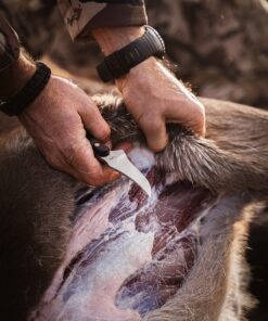 Old Timer 152OT Sharpfinger 7.1in S.S. Full Tang Knife with 3.3in Clip Point Skinner Fixed Blade, Black Sawcut Handle, and Leather Belt Sheath for Hunting, Camping, Skinning, EDC, and Outdoors 45 81kX5q4uXAL