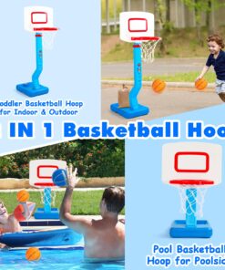 Toddler Basketball Hoop Indoor Adjustable Height Poolside Basketball Hoop Outdoor with Base Mini Basketball Hoop with 3 Balls Swimming Pool Toys Basketball Outdoor Games for Kids Birthday Gift Toddler Basketball Hoop 14 81kXk5gnuJL