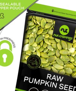 Nut Cravings - Raw Pumpkin Seeds Pepitas, Unsalted, Shelled, Superior to Organic (32oz - 2 LB) Bulk Nuts Packed Fresh in Resealable Bag - Healthy Protein Snack, All Natural, Keto, Vegan, Kosher Pumpkin Seeds Raw 2 Pound (Pack of 1) 15 81kY6raa2cL