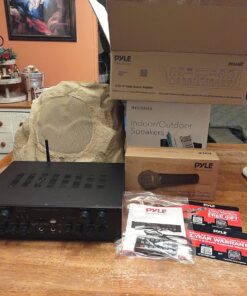 Pyle 500W Karaoke Wireless Bluetooth Amplifier - 4 Channel Stereo Audio Home Theater Speaker Sound Power Receiver with AUX IN, FM, RCA Subwoofer Speakers OUT, USB, Microphone IN with Echo - PTA44BT Amplifier System 34 81kYoXK2yL