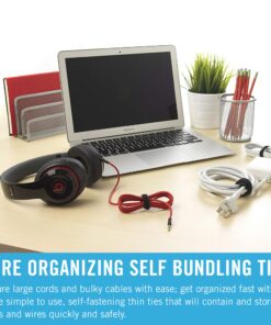 VELCRO Brand ONE-WRAP Cable Ties | 25Pk | 8 x 1/2" Black Cord Organization Straps | Thin Pre-Cut Design | Wire Management for Organizing Home, Office and Data Centers 26 81kYpzRsYWL