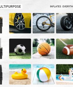 Kensun AC/DC Power Supply Portable Air Compressor Pump with Analog Display to 100 PSI for Home (110V) and Car (12V), Tire Inflator with Adaptors for Cars, Trucks, Bicycles, Balls 12 81kebCNmofS