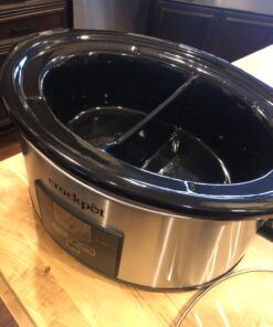 Crock-Pot Choose-a-Crock 6 Quart and Split 2.5 Quart Double Slow Cooker and Food Warmer, Programmable Slow Cooker with Timer, Stainless Steel 41 81kejkS9QuL