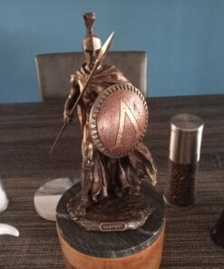 Veronese 9 7/8 Inch Leonidas Spartan King with Spear and Shield Cold Cast Resin Antique Bronze Sculpture 18 81khJWFjEnL