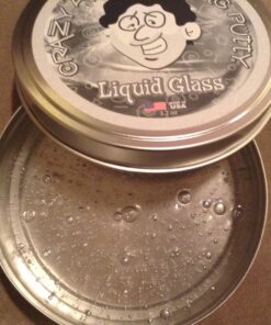 Crazy Aaron's Liquid Glass Thinking Putty 4 Inch Tin (3.2 oz) - See-Through Putty, Soft Texture - Never Dries Out 53 81khg4923BL