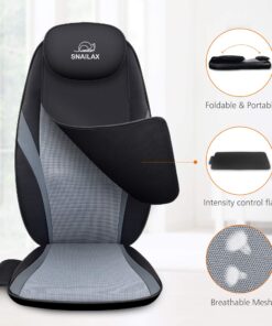 Snailax Shiatsu Massage Cushion with Heat Massage Chair Pad Kneading Back Massager for Home Office Seat use Black SL-256 26 81khmejQwLL