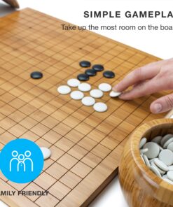 Alternative view of Brybelly Go Set All Natural Bamboo Wood Go Board | Bowls and 361 Bakelite Stones | 2-Player - Classic Chinese Strategy Board Game | Measures 19 x 19in Top Side or 13 x 13in Under Side Beginner's Board
