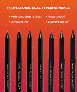 Sakura Pigma Sensei Manga Drawing Kit - Archival Black Ink Pens - Pens for Drawing Manga, Cartoon, & More - Assorted Nib Sizes - 8 Pack 8-PC Drawing Set 12 81kk2JuGnLL