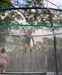Thrillzoo Trampoline Sprinkler for Kids, 39ft Outdoor Sprinkler, Water Trampoline Toys for Kids Games, Play, Exercise, Summer Fun | Trampoline Accessories, Water Sprinkler for Kids Backyard【WaterPark】 Waterpark (Green Hose) 18 81kkSfvdgbL
