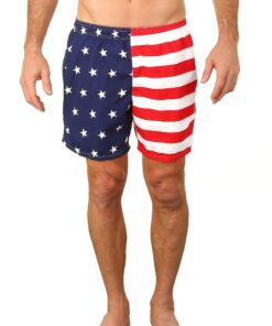 UZZI Men's American Flag Swim Trunks Medium Red, Blue, White 4 81kkk6hy19L