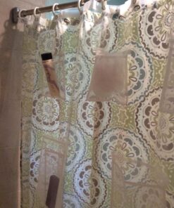 Zenna Home Waterproof PEVA Shower Curtain or Shower Liner with 9 Mesh Storage Pockets, 70" x 72", Bathroom Organizer, Clear Clear Liner 30 81klLHtUAjL